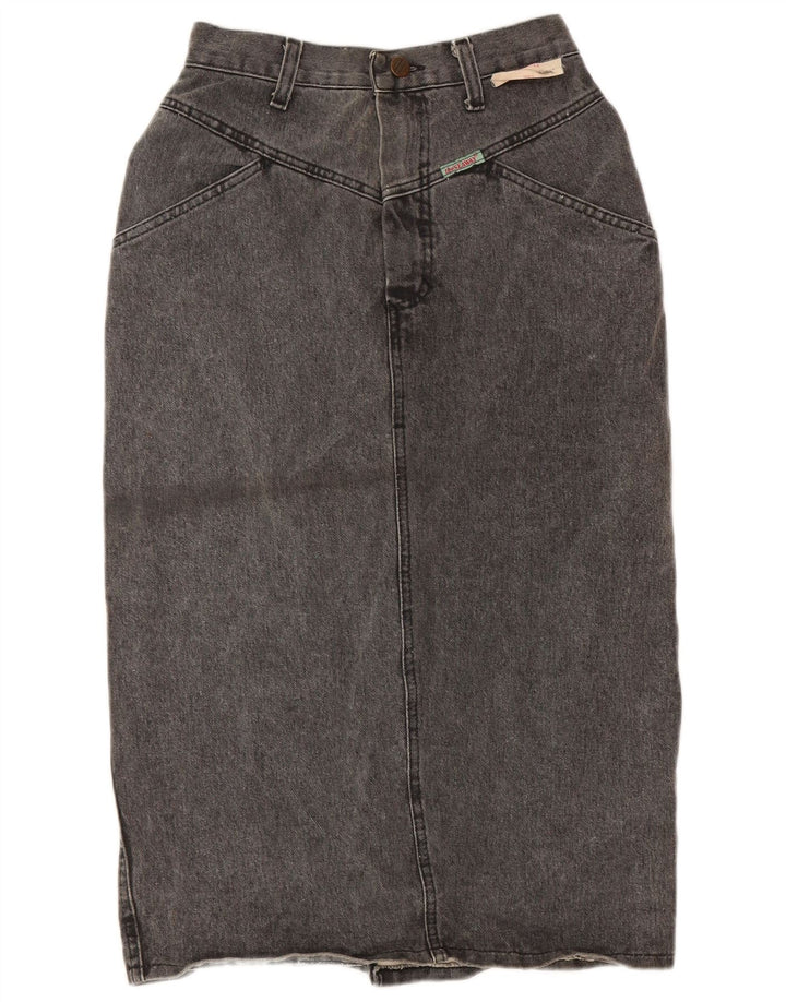 Gonna di jeans da donna VINTAGE W26 piccola in cotone grigio