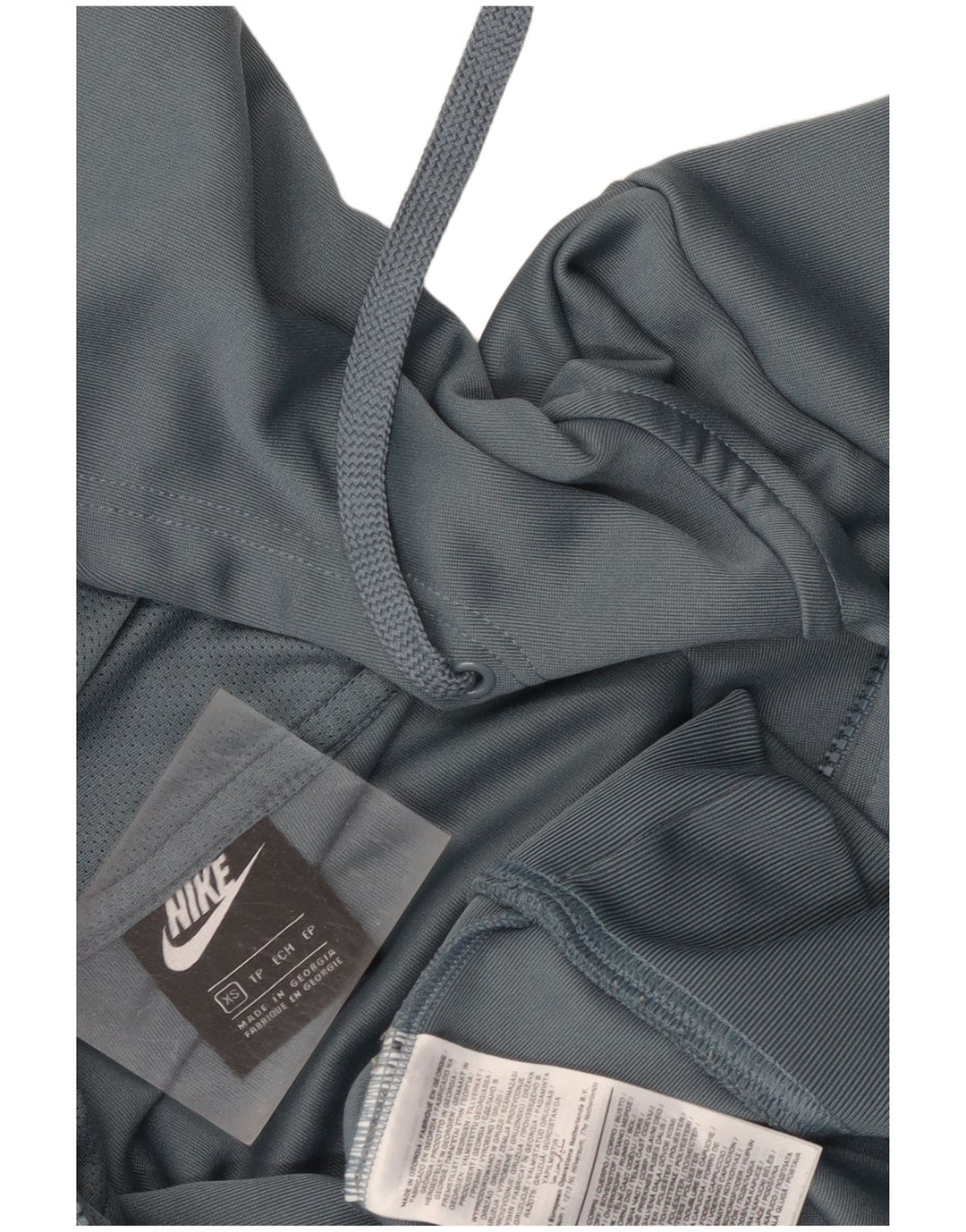 Felpa con cappuccio e zip Nike da uomo XS in poliestere grigio