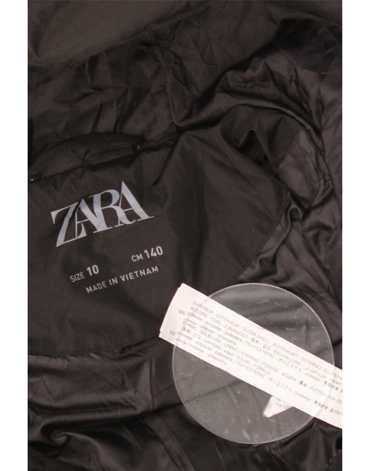 Cappotto imbottito con cappuccio per ragazze Zara 9-10 anni in poliestere nero