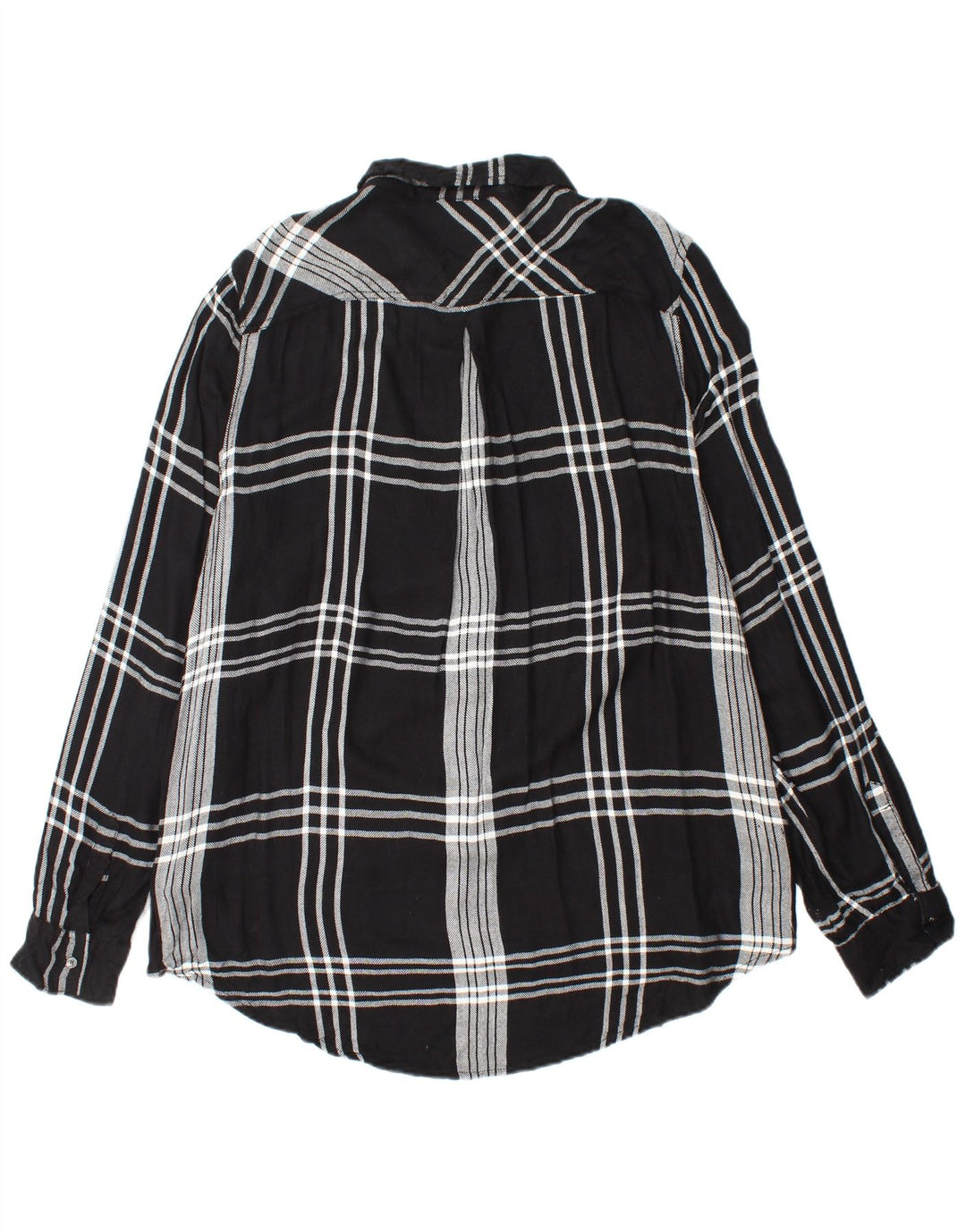 CALVIN KLEIN JEANS Camicia in flanella da donna UK 18 XL Rayon scozzese nero