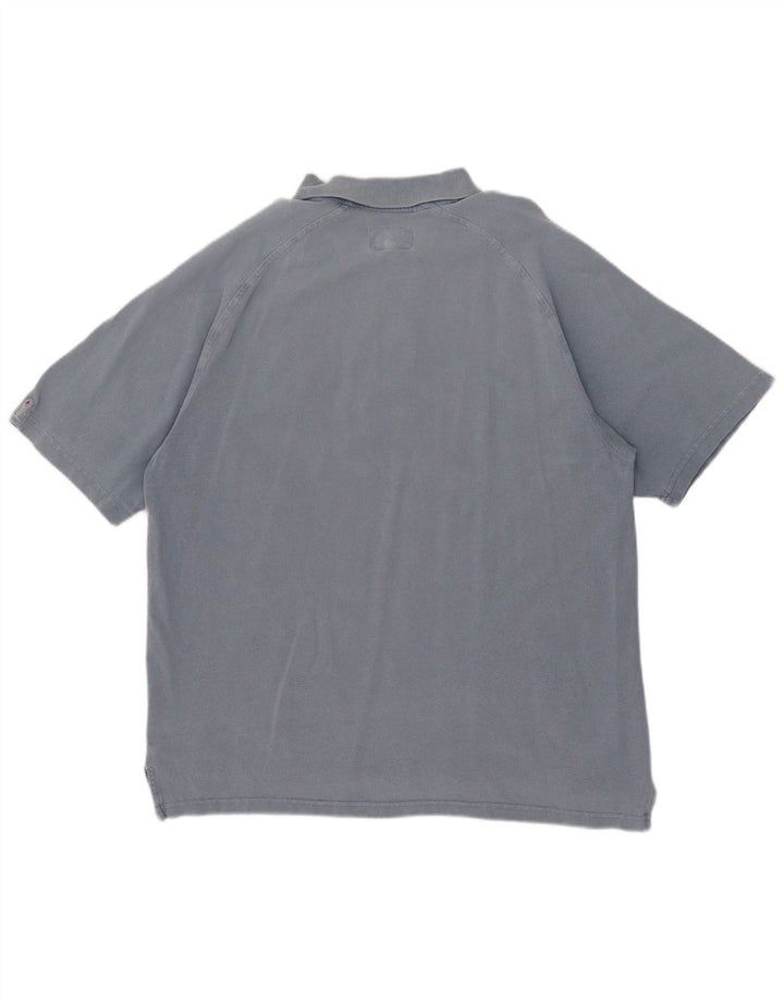 Polo da uomo Weird Fish in cotone blu medio