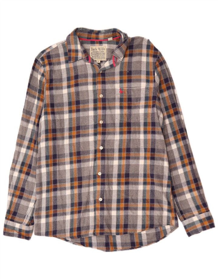 Camicia di flanella da uomo Jack Wills in cotone a quadri multicolore medio