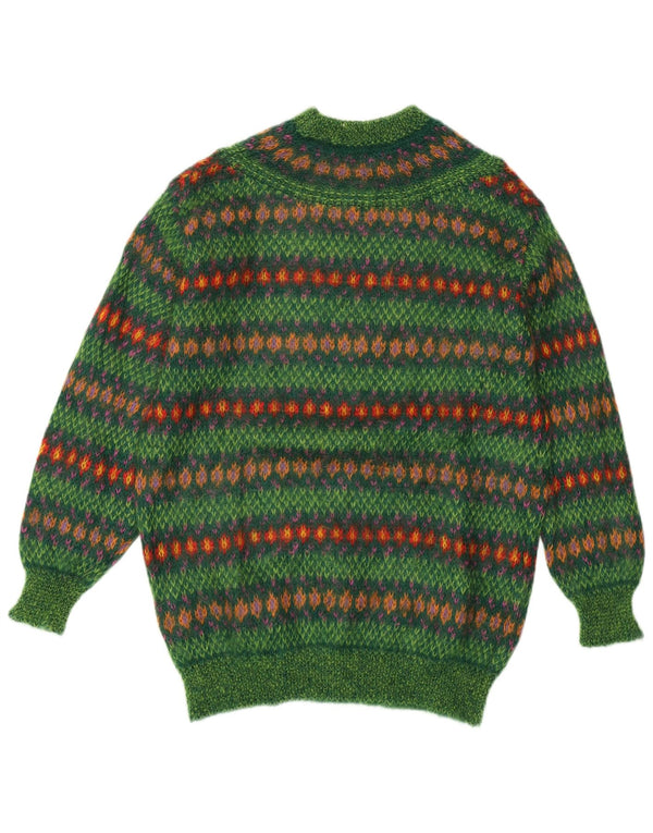 Maglione da donna a collo alto Benetton da donna UK 14 Verde medio Fair Isle