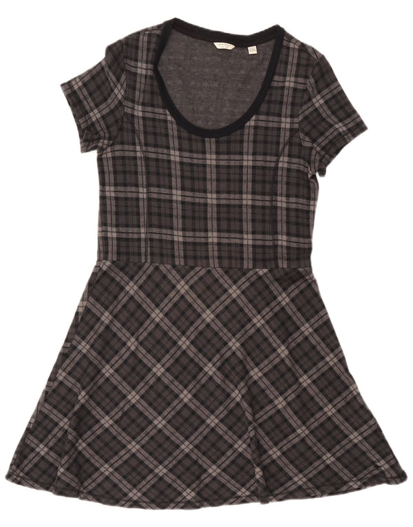 Abito a trapezio da donna Jack Wills UK 14 Grande cotone a quadri grigi