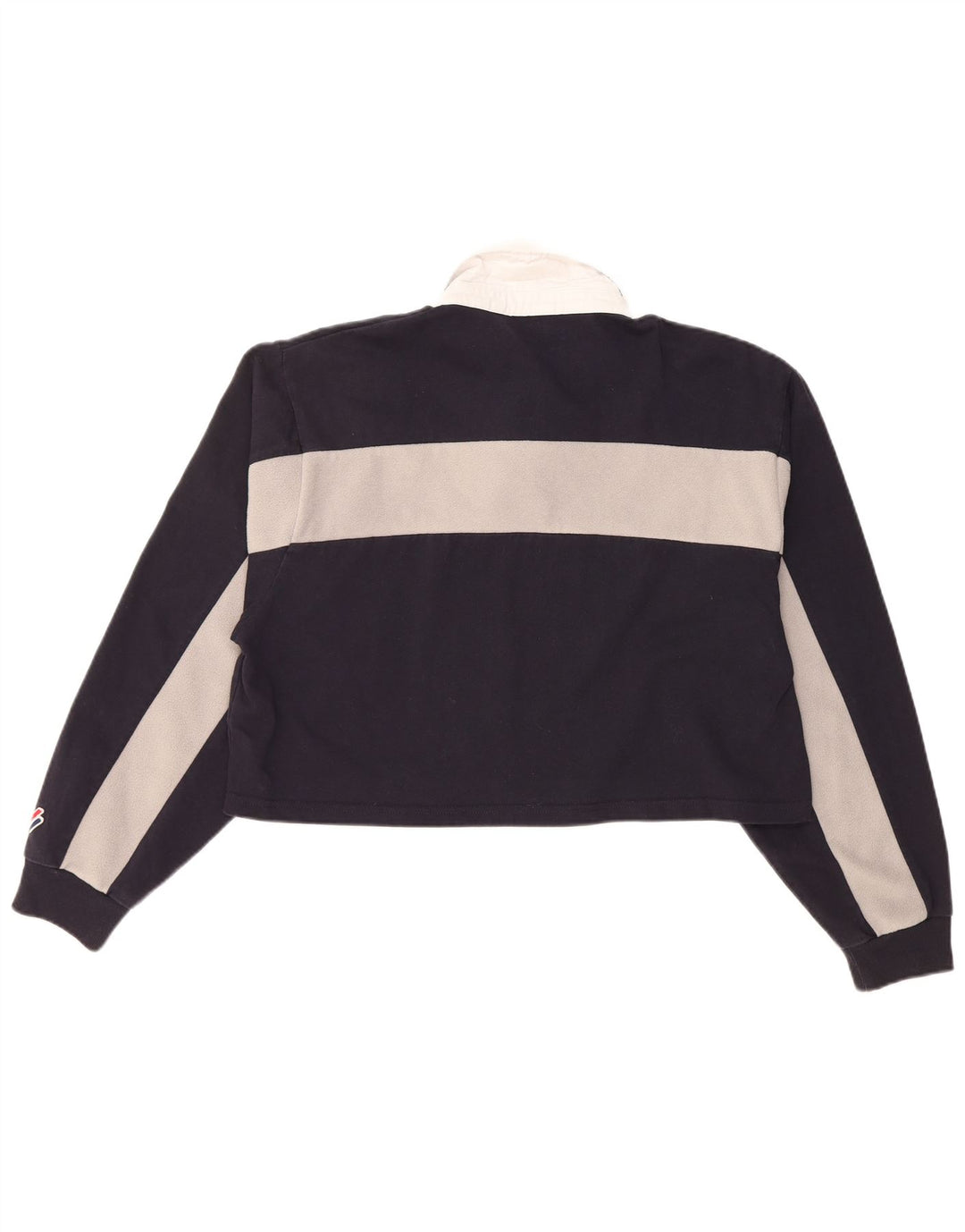 SUPERDRY Womens Oversized Crop Sweatshirt Jumper UK 14 Large Navy Blue