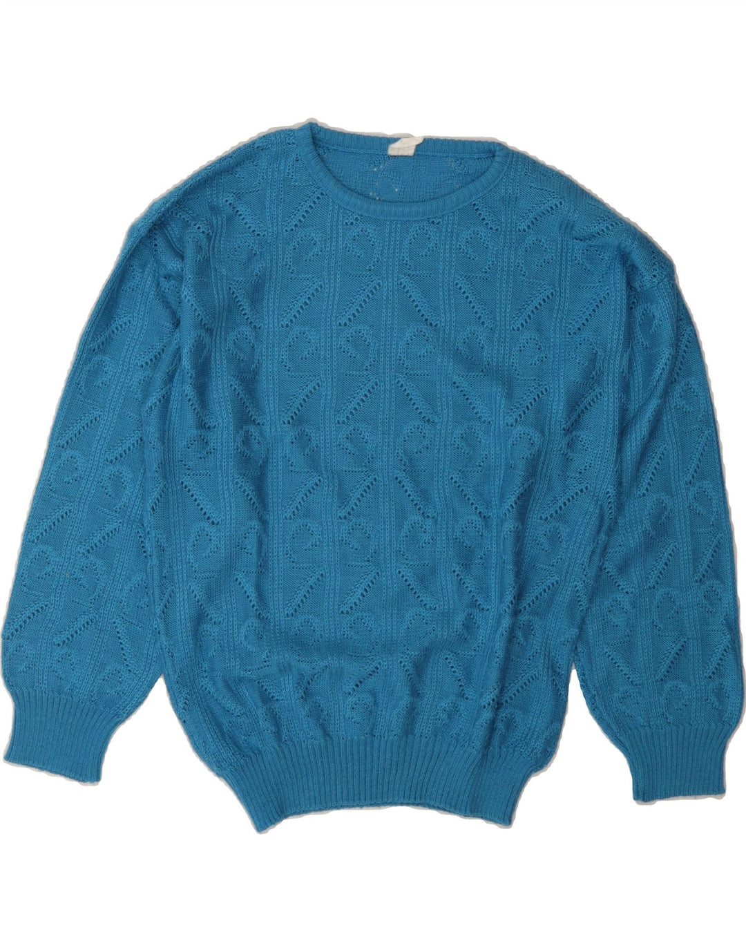 VINTAGE Womens Crew Neck Jumper Sweater UK 16 Large Blue Vintage Vintage and Second-Hand Vintage from Messina Hembry 