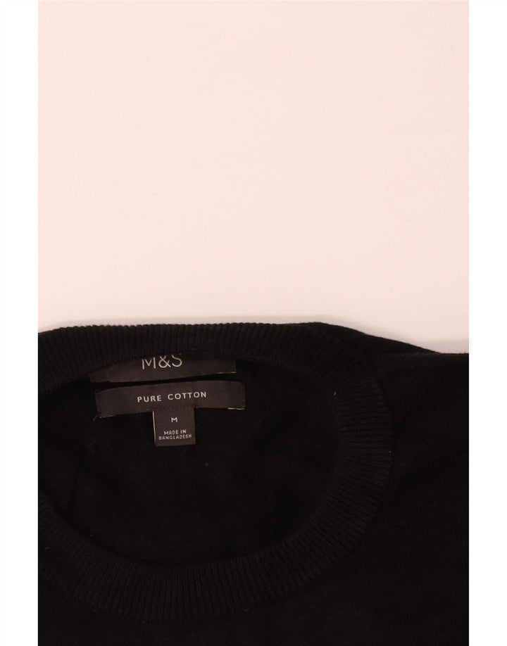Marks & Spencer Maglione girocollo da uomo in cotone nero medio