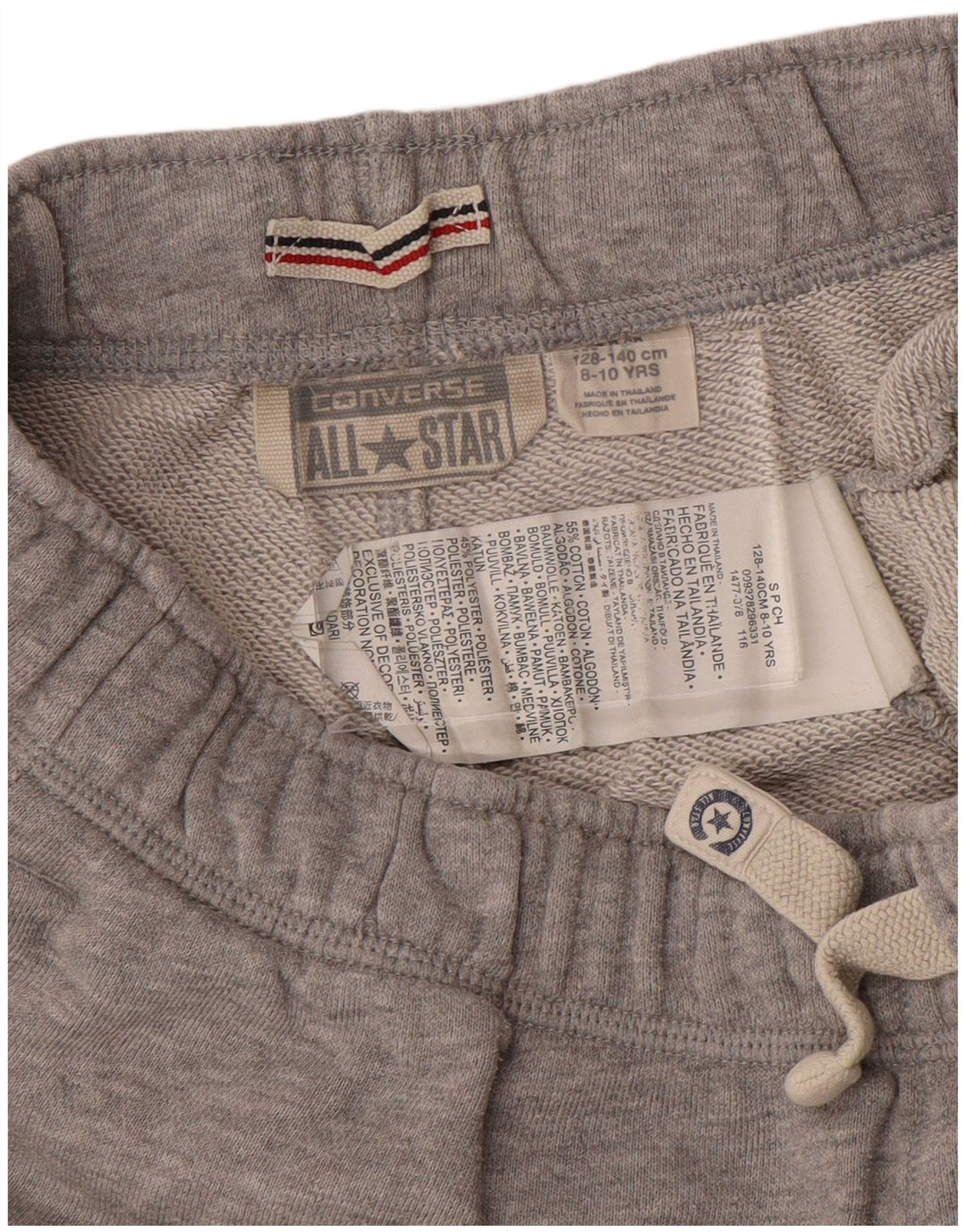 Pantaloncini sportivi CONVERSE per ragazzi All Star 8-9 anni in cotone grigio