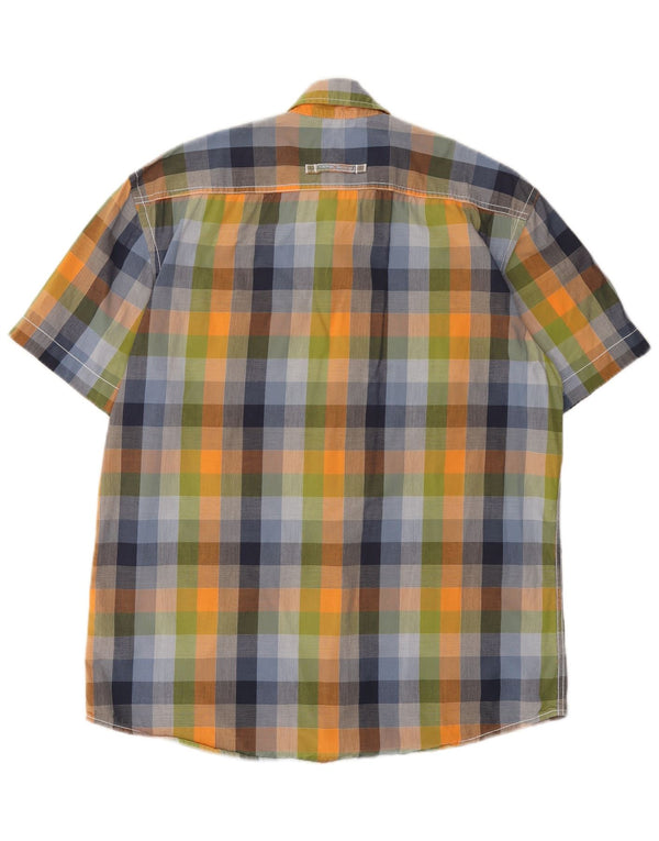 Camicia a maniche corte da uomo Camel Active in cotone a quadri multicolore medio