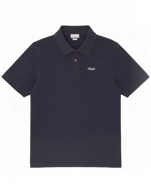 Polo da uomo Reebok Medium Navy Blue Cotton