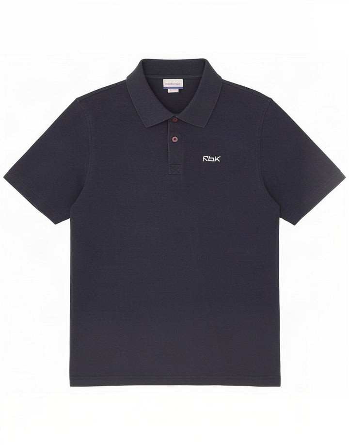 Polo da uomo Reebok Medium Navy Blue Cotton