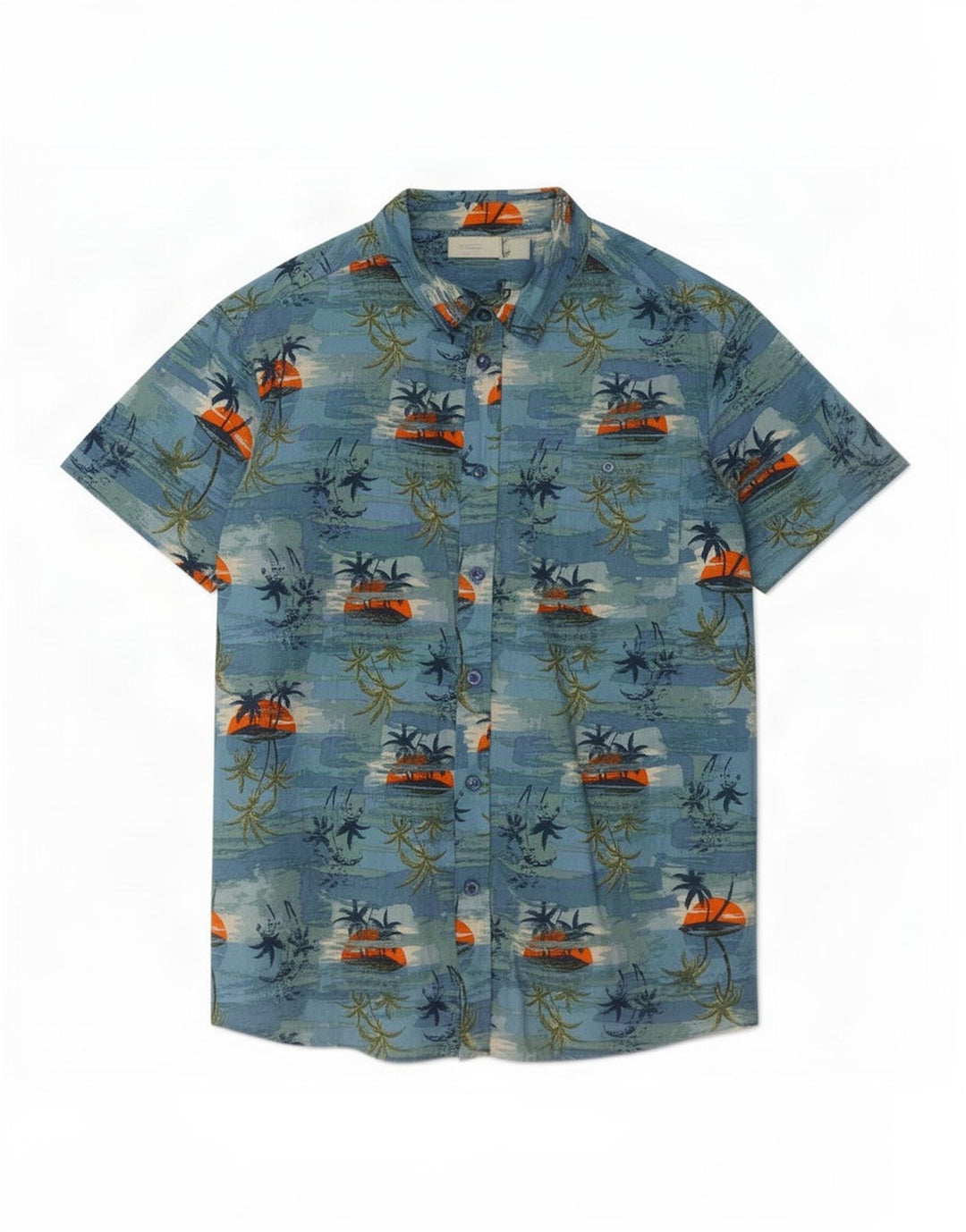 Camicia da uomo con motivo astratto Mountain Warehouse blu medio hawaiano