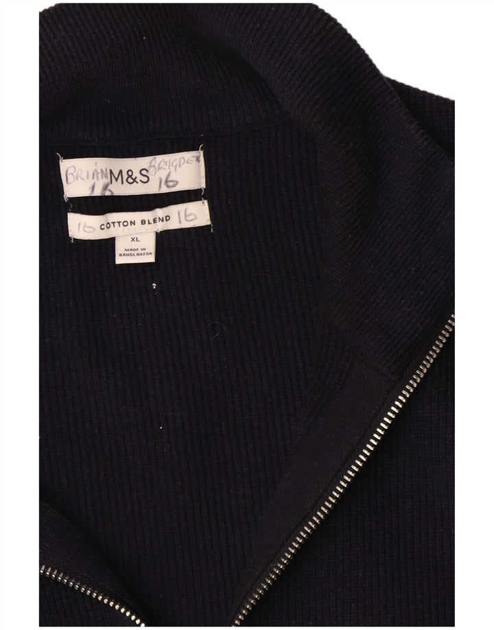 Maglione cardigan da uomo Marks & Spencer XL poliestere blu navy