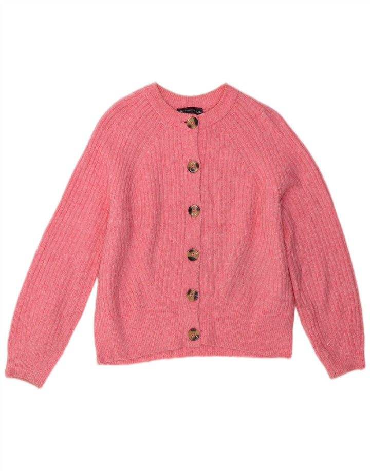 Maglione cardigan vestibilità regolare da donna Marks & Spencer UK 14 Rosa medio
