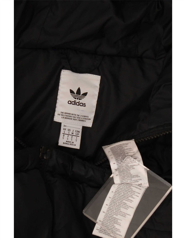 Giacca imbottita oversize con cappuccio da donna Adidas UK 10 piccola poliestere nero