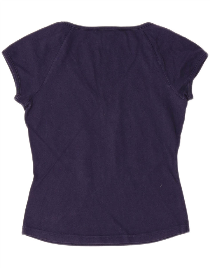 LACOSTE Womens T-Shirt Top Size 40 Medium Navy Blue Cotton Vintage Lacoste and Second-Hand Lacoste from Messina Hembry 