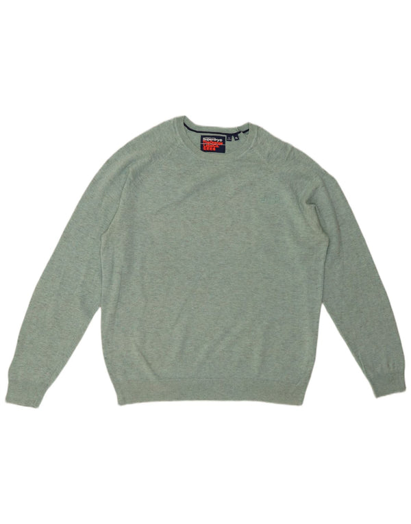 Maglione maglione girocollo da uomo SUPERDRY XL verde screziato