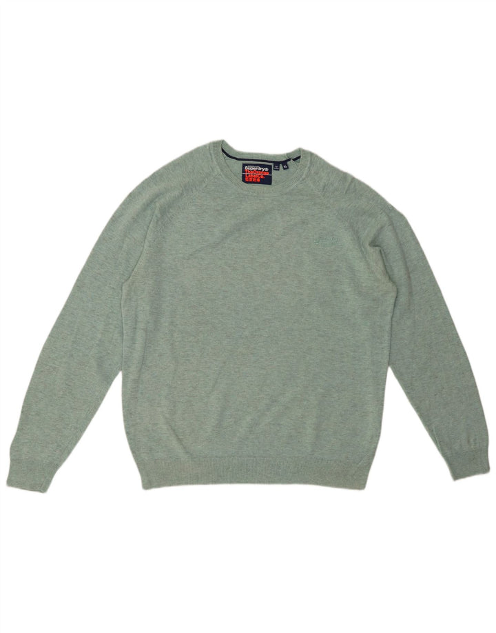 Maglione maglione girocollo da uomo SUPERDRY XL verde screziato