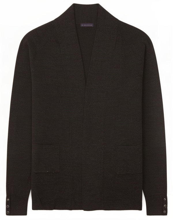 Maglione cardigan aperto lungo da donna Marks & Spencer UK 10 piccolo grigio