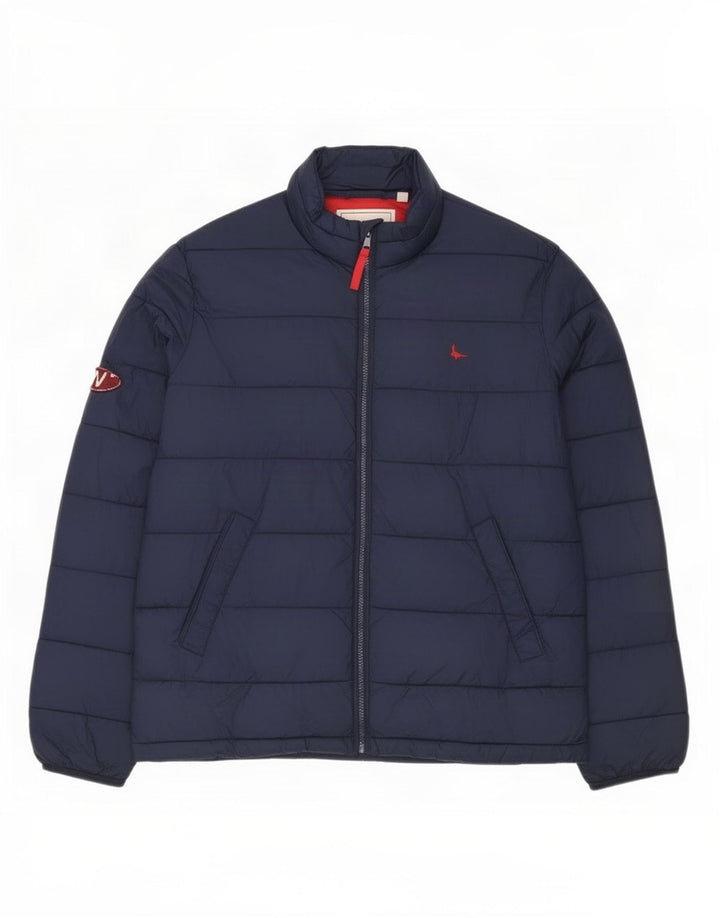 Giacca imbottita da uomo Jack Wills UK 40 Large in nylon blu navy