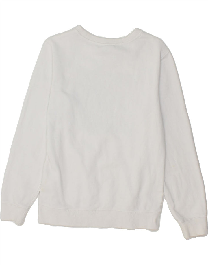 FILA Womens Graphic Sweatshirt Jumper UK 10 Small White Cotton Vintage Fila and Second-Hand Fila from Messina Hembry 