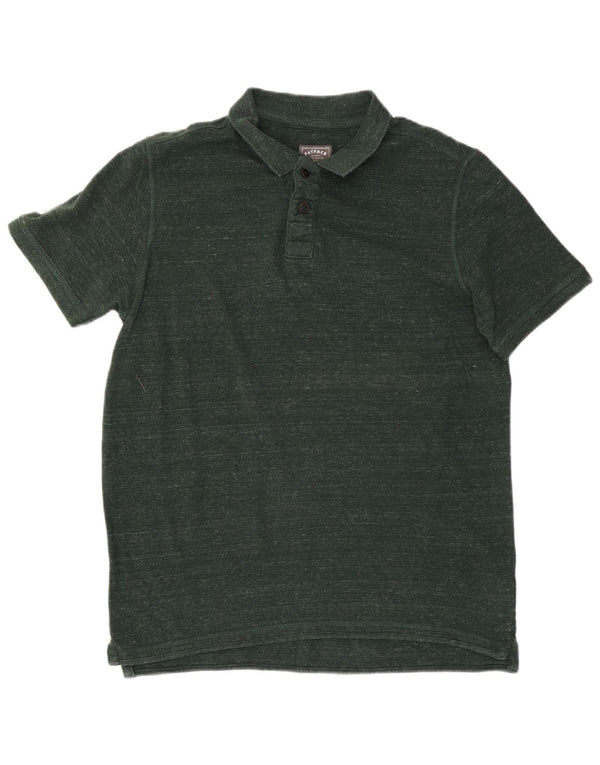 Polo da uomo Fat Face XL in cotone screziato verde