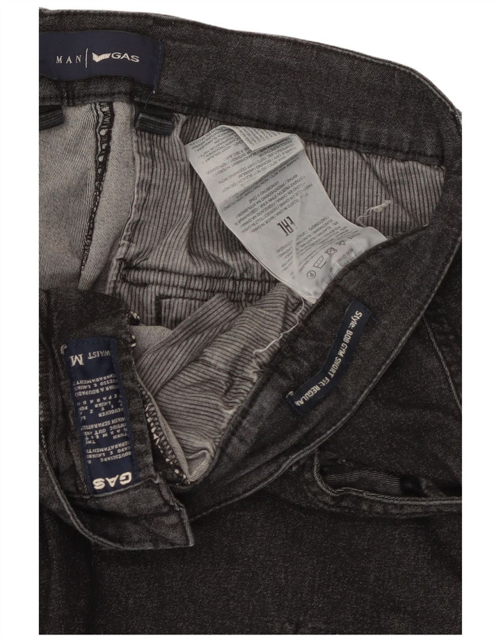 Pantaloncini cargo da uomo Gas Regular Fit in denim medio W32 cotone nero