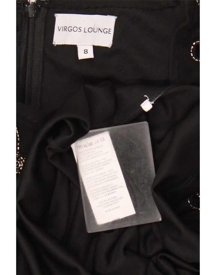 Abito lungo da donna Virgos Lounge UK 8 Piccolo poliestere floreale nero