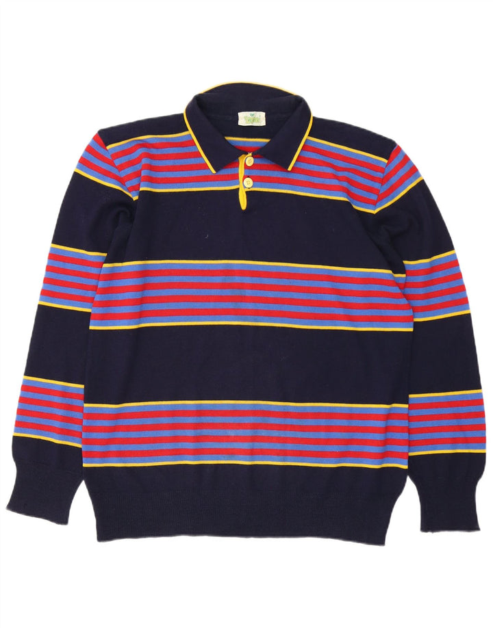 Maglione da uomo con collo alto Lemon & Soda Lana media a righe blu navy