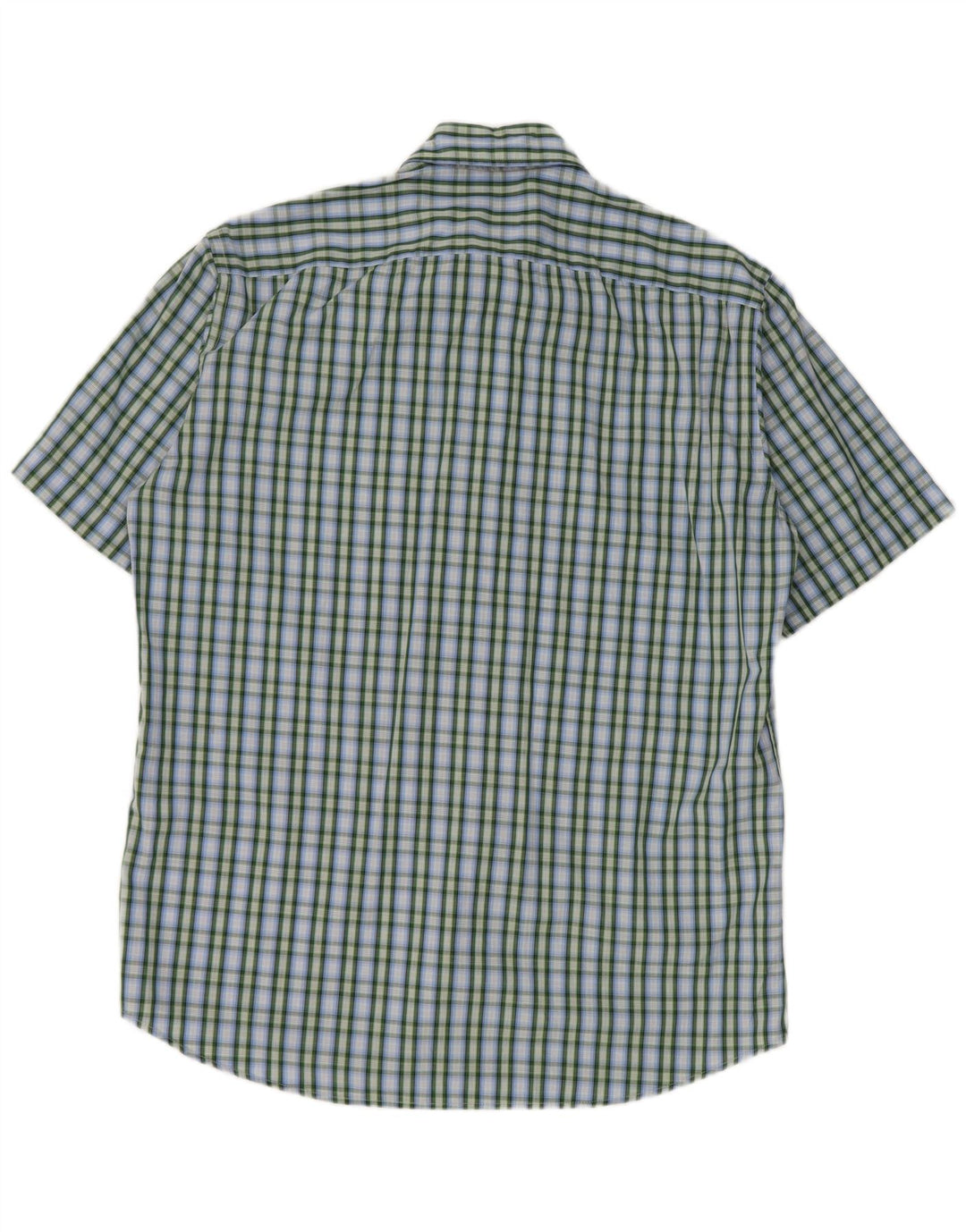 Camicia a maniche corte da uomo Hugo Boss in cotone a quadri blu medio