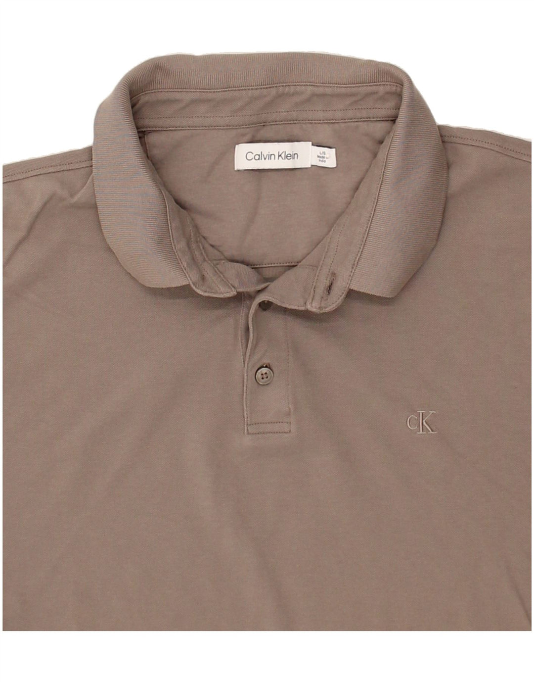 CALVIN KLEIN Mens Polo Shirt Large Grey Cotton Vintage Calvin Klein and Second-Hand Calvin Klein from Messina Hembry 