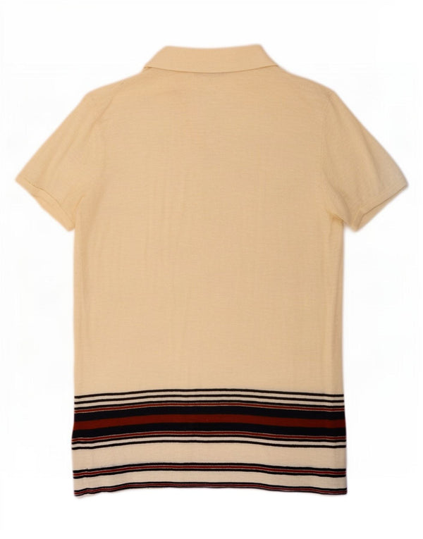 Camicia Zara da uomo a maniche corte, cotone a righe larghe beige
