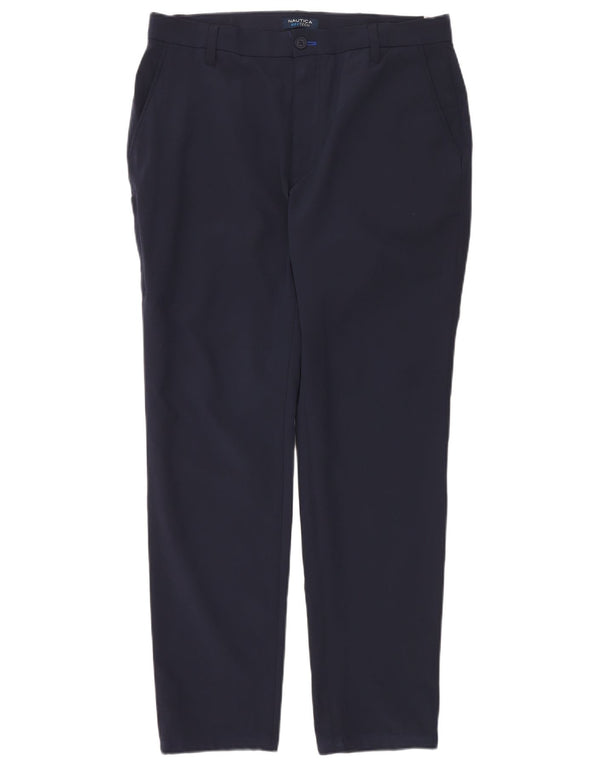 Nautica Mens Navtech Tapered Chino Trousers W34 L33 Navy Blue Polyester