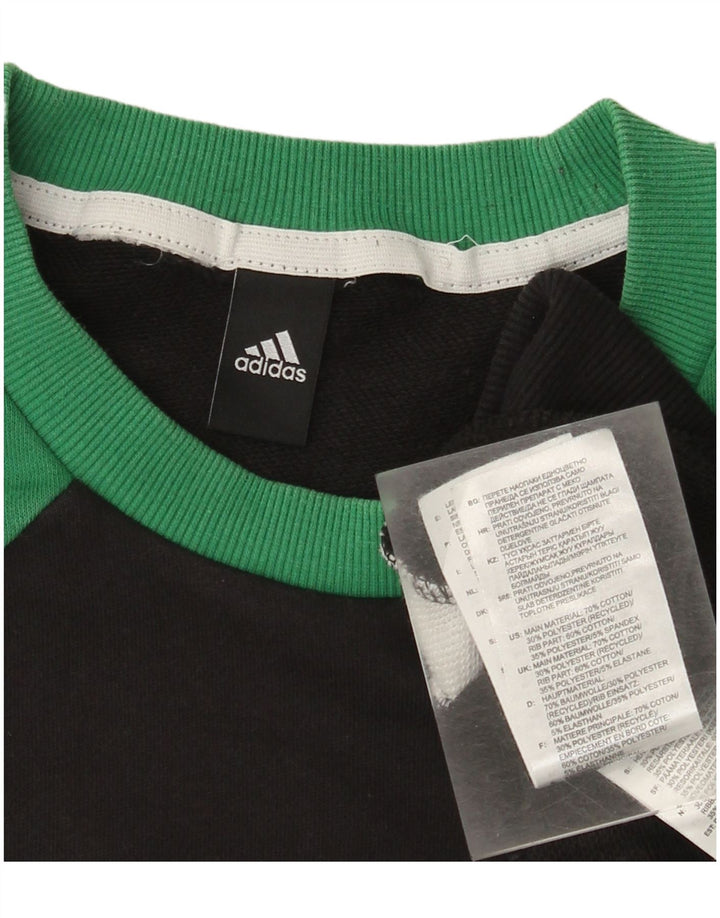 Felpa da uomo Adidas Felpa in cotone color block medio nero