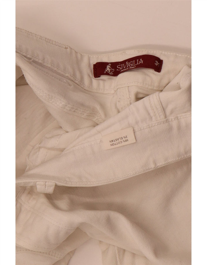Jeans dritti da uomo SIVIGLIA W31 L32 in cotone bianco