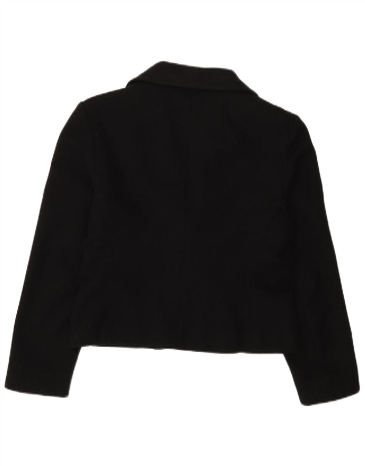 PIERRE CARDIN Womens Paris Crop 2 Button Blazer Jacket UK 14 Medium Black
