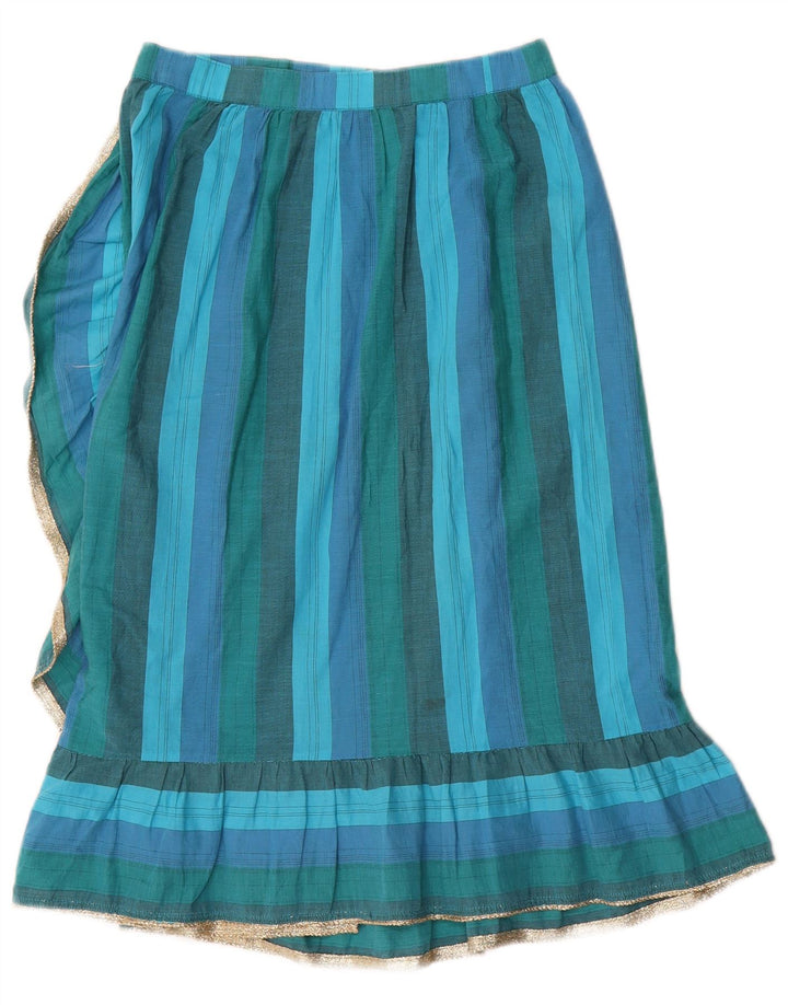 Gonna vintage da donna con volant W24 XS a righe blu