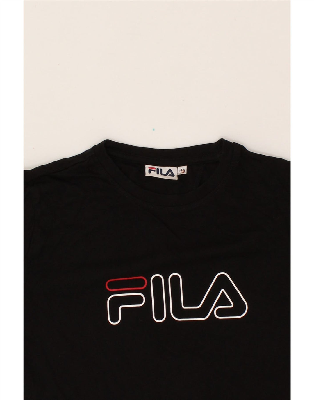 FILA Boys Graphic Top Long Sleeve 13-14 Years Black Vintage Fila and Second-Hand Fila from Messina Hembry 