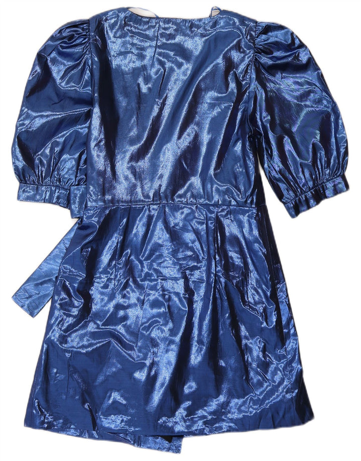 Abito a trapezio da donna Zara UK 8 piccolo poliestere blu