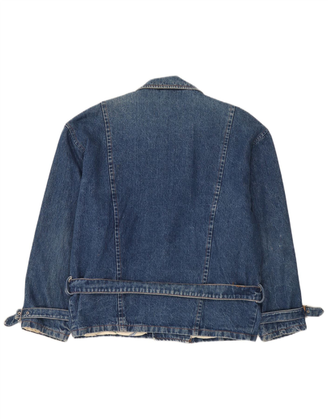 Giacca da motociclista in denim vintage da uomo UK 40 grande blu
