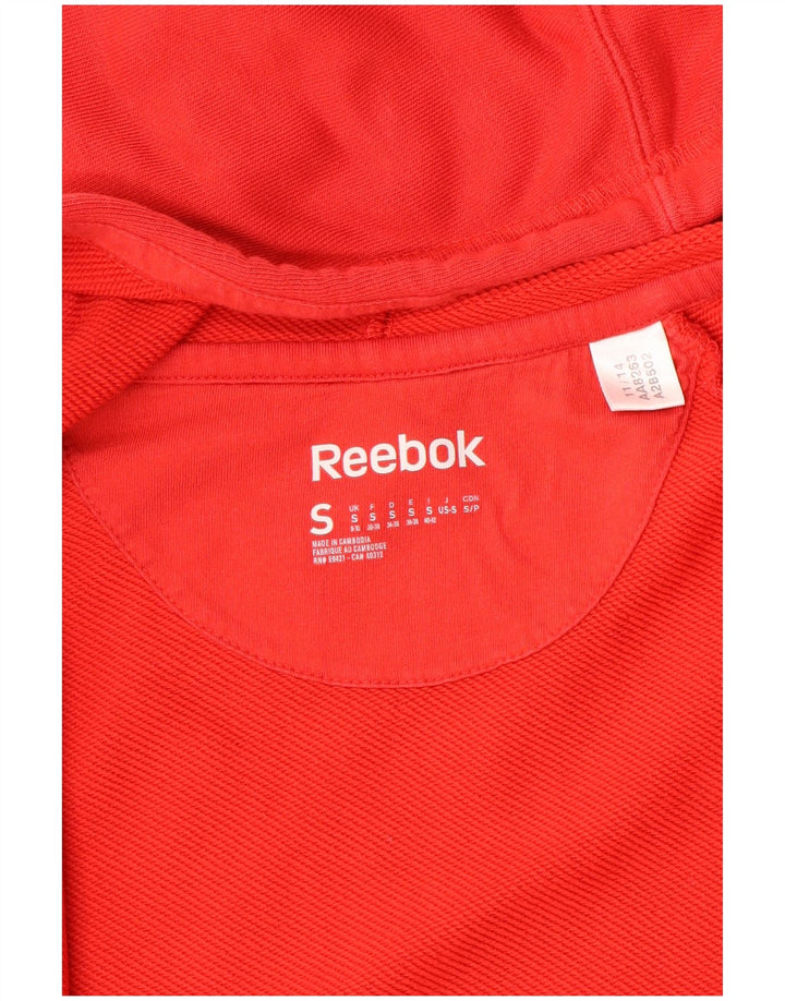 Maglione con cappuccio e zip da donna Reebok UK 10 Small Rosso