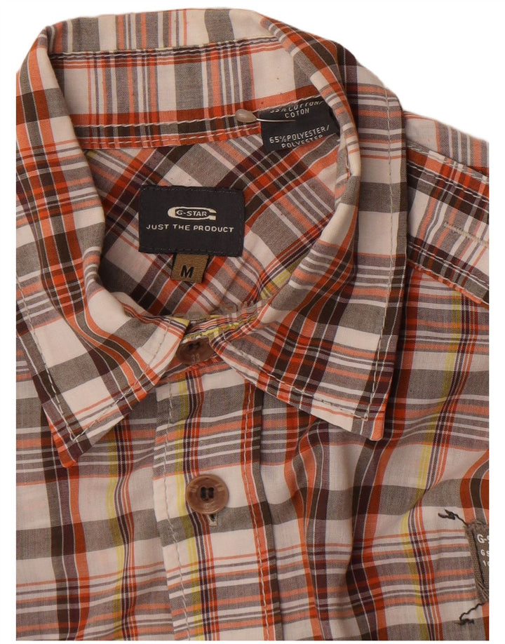 Camicia da uomo G-Star in cotone scozzese medio multicolore
