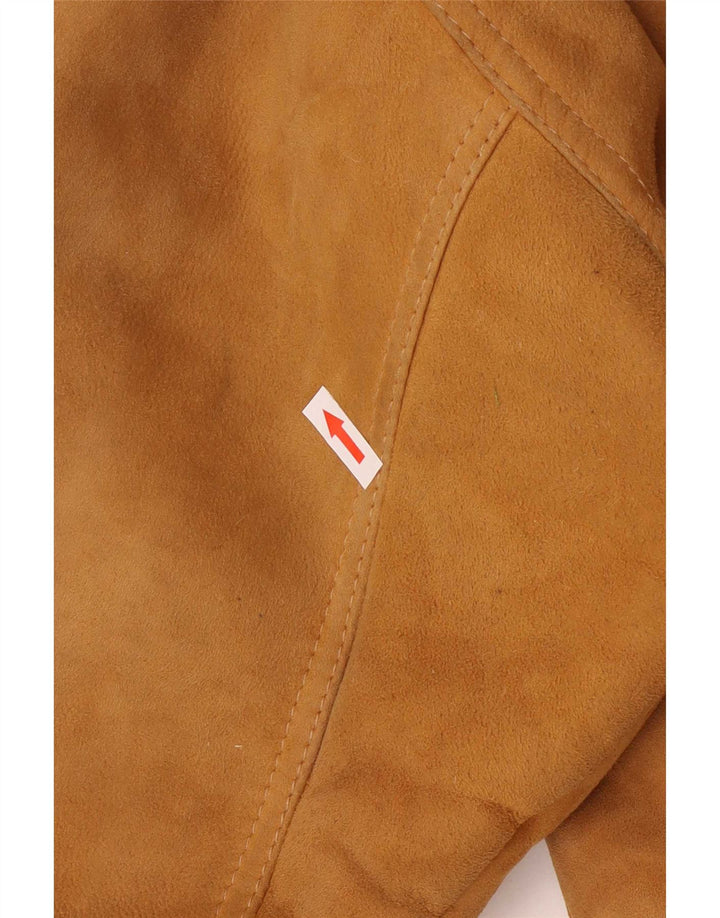 Giubbotto oversize in shearling vintage da donna IT 42 Colorblock marrone medio