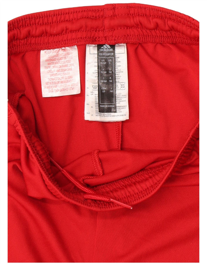 Pantaloncini sportivi Adidas Aeroready da ragazzo 13-14 anni in poliestere rosso