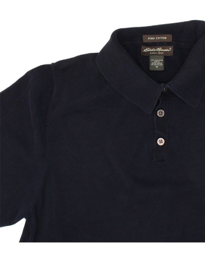 EDDIE BAUER Mens Polo Shirt Medium Navy Blue Cotton Vintage Eddie Bauer and Second-Hand Eddie Bauer from Messina Hembry 