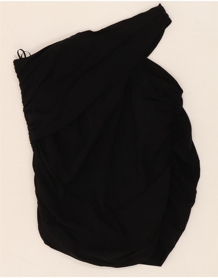 Top corto monospalla da donna Zara UK 6 XS viscosa nera