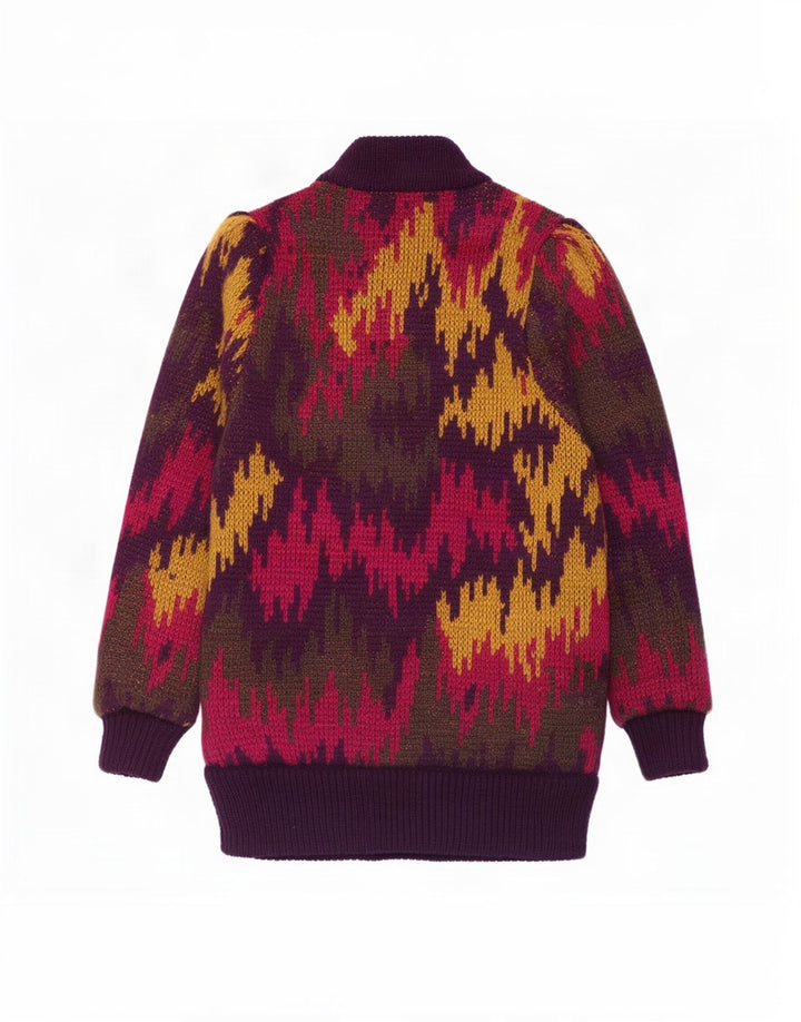 Maglione cardigan da donna con motivo astratto EXE UK 16 grande multicolore