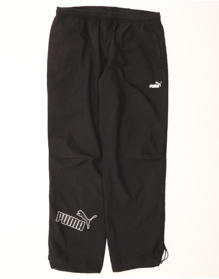 PUMA Mens Graphic Tracksuit Trousers Large Black Polyester Vintage Puma and Second-Hand Puma from Messina Hembry 
