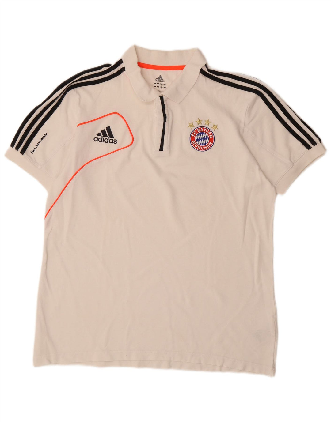 Polo ADIDAS da uomo FC Bayern Munchen UK 44/46 grande cotone bianco