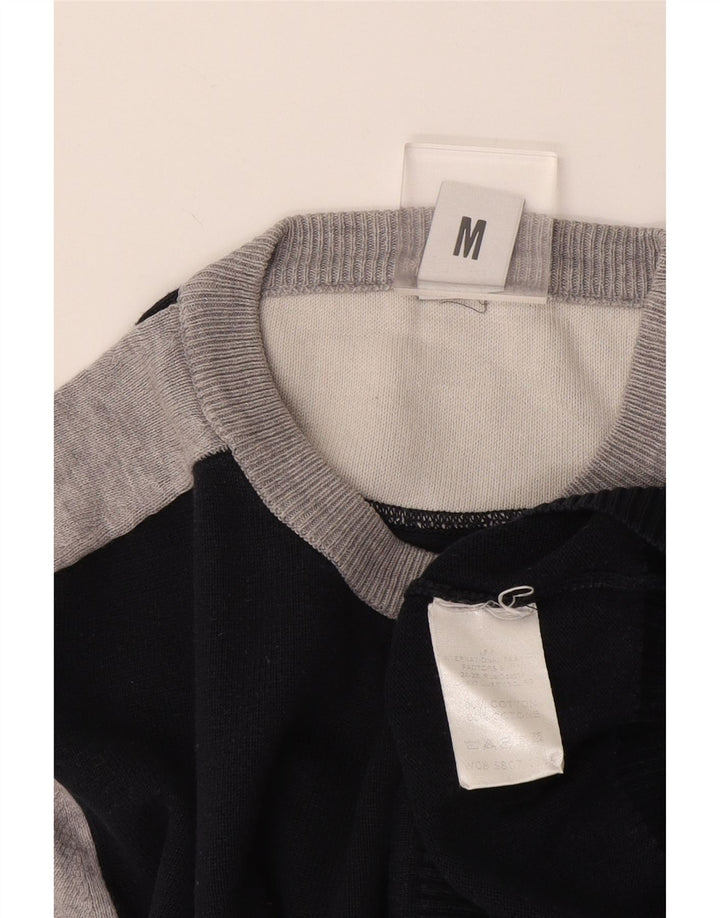 Bikkembergs Maglione girocollo da uomo a blocchi di colore blu navy medio
